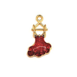 Red and Gold Flamenco Dress Charms, 22x13mm