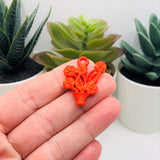 Multi-color Acrylic Flower Pot Charms, 29x24mm