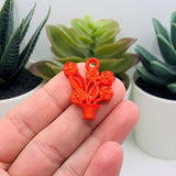 Multi-color Acrylic Flower Pot Charms, 29x24mm