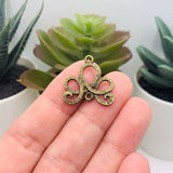 Bronze Decorative Knot Connector Charms, 21x21mm