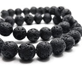 8mm Black Lava Stone Diffuser Beads