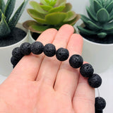8mm Black Lava Stone Diffuser Beads
