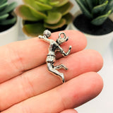 Silver Volleyball Girl 3D Charms, 20x27mm