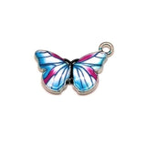 Purple, Blue and White Butterfly Charms, 14x20mm