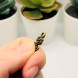 Small Bronze Rose Charms, 21x10mm