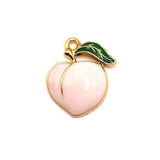 Enamel Georgia Peach Charms, 17x16.5mm