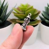 Silver Lighthouse 3D Nautical Charms, 21x10mm