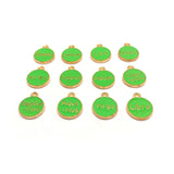Light Green Enamel and Gold Zodiac/Astrology Charms, 15x12mm