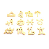 Gold 304 Stainless Steel Zodiac Sign Charms