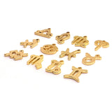 Gold 304 Stainless Steel Zodiac Sign Charms