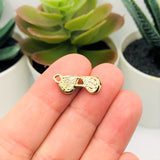 Black and and Gold Enamel Aviator Glasses Charms, 18x17mm