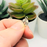 Small Antique Silver Chinese Lucky Coin Charms, 12x10mm