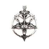Silver Baphomet Pentagram Satan Pendants, 34x46mm