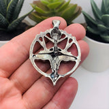 Silver Baphomet Pentagram Satan Pendants, 34x46mm