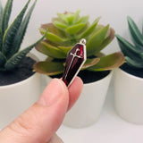 Red and Silver Vampire Coffin Charms, 26x11mm