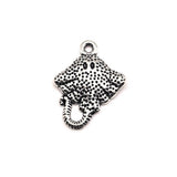 Silver Stingray Charms, 20x15mm