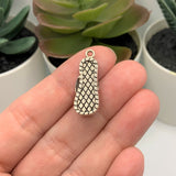 Silver Flip Flop Sandal 3D Charms, 23x9mm