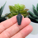 Black Vampire Coffin Charms, 26x11mm