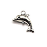 Silver Dolphin 3D Charms, 17x11mm