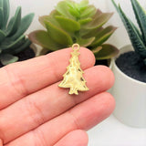 Green and White Enamel Christmas Charms, 27x16mm