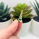Green and White Enamel Christmas Charms, 27x16mm