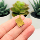 Bronze Passport Travel Connector Charms, 16x12mm