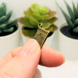 Bronze Passport Travel Connector Charms, 16x12mm