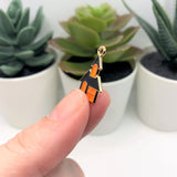 Black and Orange Enamel Haunted House Halloween Charms, 22x16mm