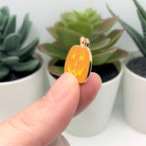 Orange and Yellow Enamel Jack O Lantern Pumpkin Charms, 20x20mm