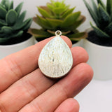 Silver Scroll Flower Teardrop Charms