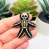 Creepy Christmas Skeleton Gingerbread Man Charms, 30x43mm