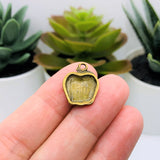 Bronze Number 1 Teacher Apple Charms, 18x14mm