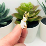 White Paintbrush Artist Cup Charms, 24x15mm