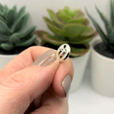 Silver Baby Feet Circle Charms, 11x11mm