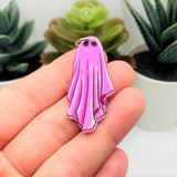 Pink Goth Ghost Halloween Charms, 45x21mm
