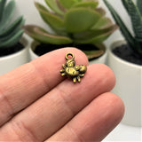 Bronze Tiny Crab 3D Charms, 12x11mm