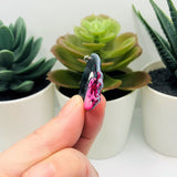 Pink Goth Raven and Heart Charms, 28x39mm