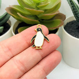Enamel Penguin Charms, 23x17mm
