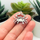 Silver Maryland Crab Charms, 23x22mm