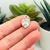 Antiqued Silver Tree Leaf Charm, 18x12mm