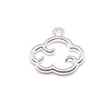 Silver Plated Cloud Charms, 15x14mm