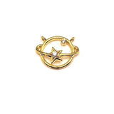 Gold Plated, Cubic Zirconia Celestial Connector Charms
