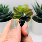Black Gummy Bear Resin 3D Charms with eye screw, 20x12mm
