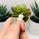 White Gummy Bear Resin 3D Charms with eye screw, 20x12mm