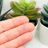 Silver Toned Decorative Bar Connectors, 17x2mm