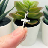 Silver Simple Cross Charms, 24x14mm