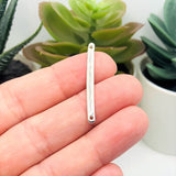 Silver Plated Minimalist Bar Connectors, 3x33mm