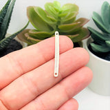 Silver Plated Minimalist Bar Connectors, 3x33mm
