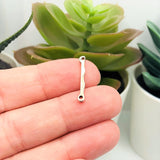 Silver Toned Decorative Bar Connectors, 19x3mm