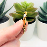 Enamel Calico Cat with Hanging Tail Charms, 35x10mm